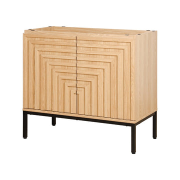 Rowan Geometric Modern Transitional 2-Shelf Bath Vanity Cabinet Only (Sink Basin Not Included)